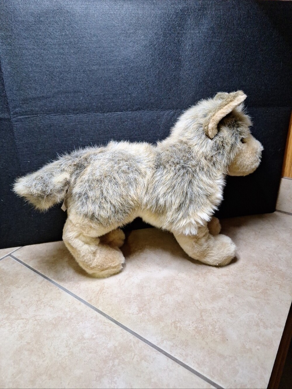 Douglas Cuddle Toys Tyson Wolf #1836 Brown Tan Gray Long Plush Fur 13" 2018 - Picture 3 of 16